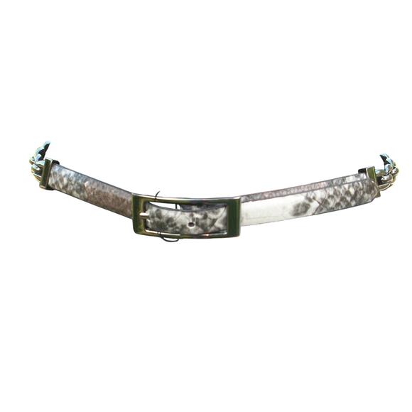 Cache pLeather Snake Metal Chain Link Design Belt Top New S/M Top Pant NWT $88 - Picture 1 of 7